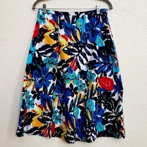 Chico’s Blue Floral A-Line Skirt